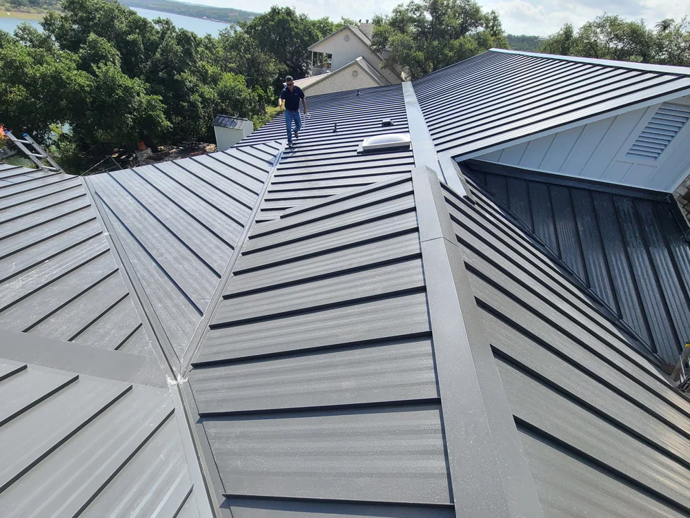 new metal roof installation