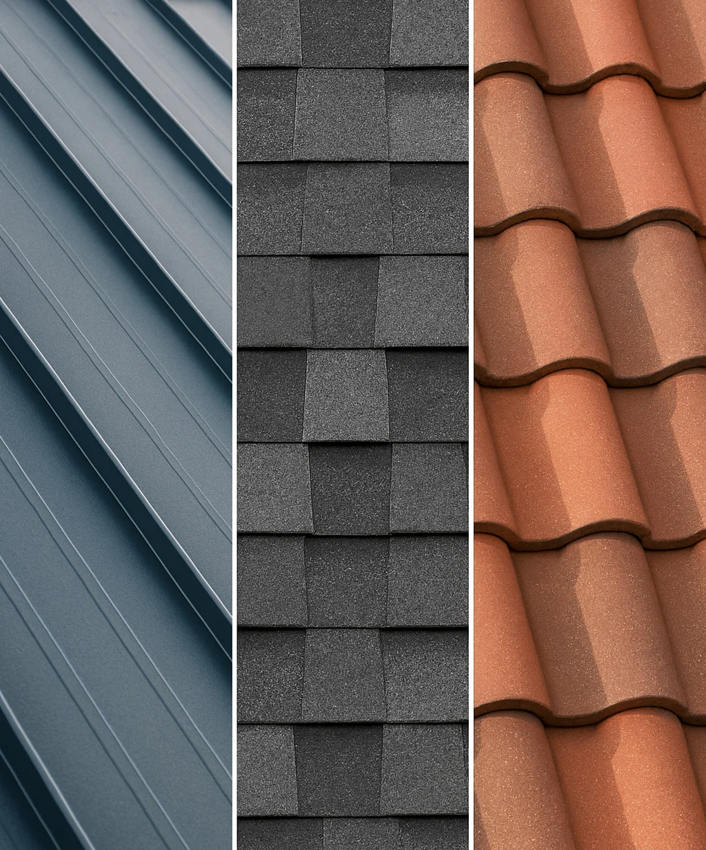 Roofing materials, shingles, tile, metal