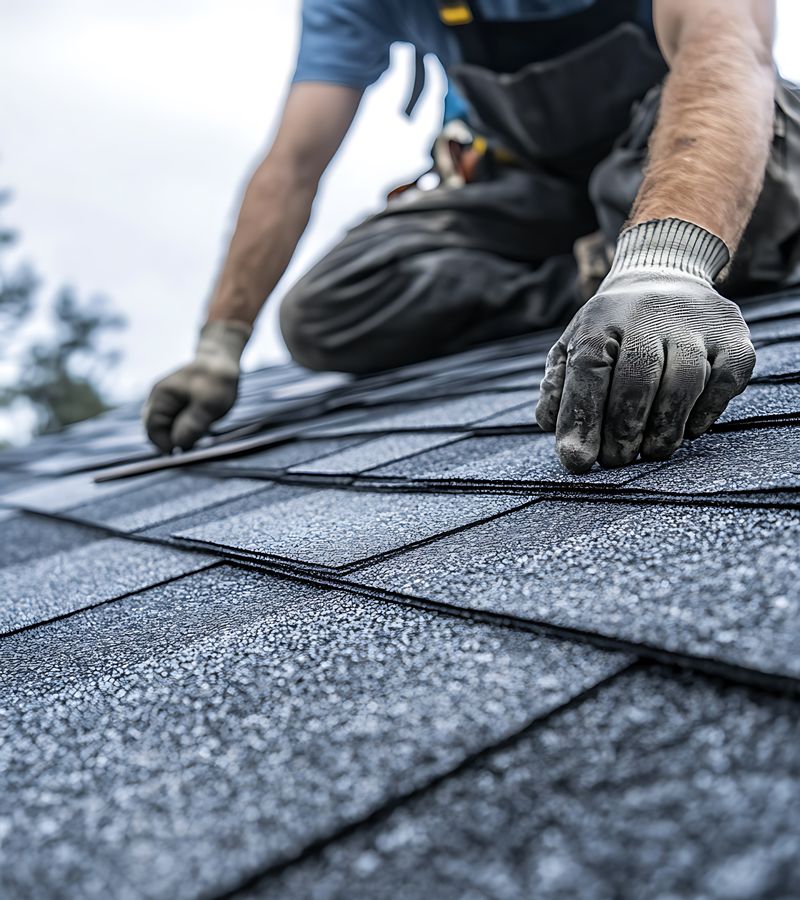 Roofing Contractor Installing Asphalt Shingles